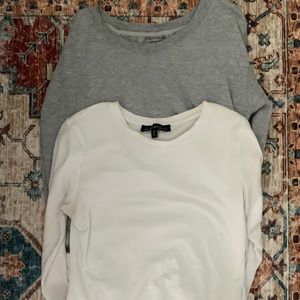 gray and white long selves